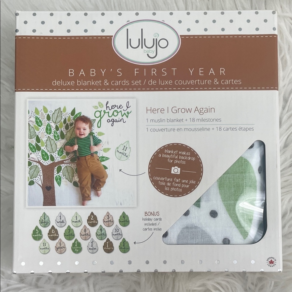 Lulujo Baby's First Year Blanket and Cards Set